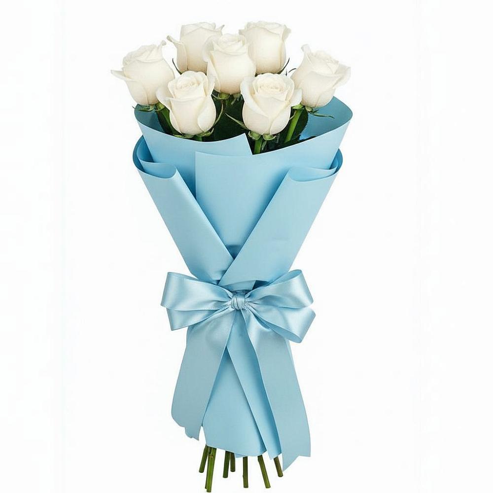 Букет 7 белых роз Проуд в Мисайлово