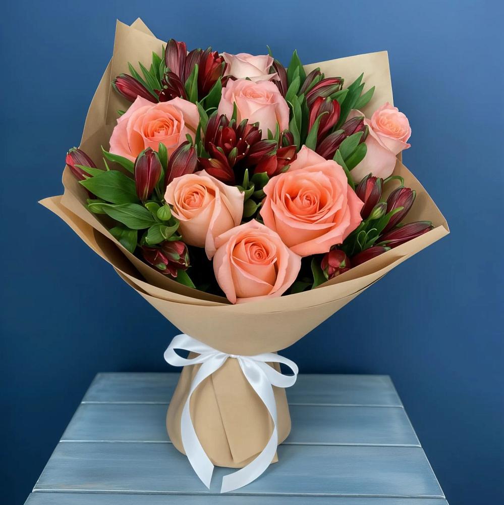 Букет цветов из: Розы и Альстромерии в Мисайлово