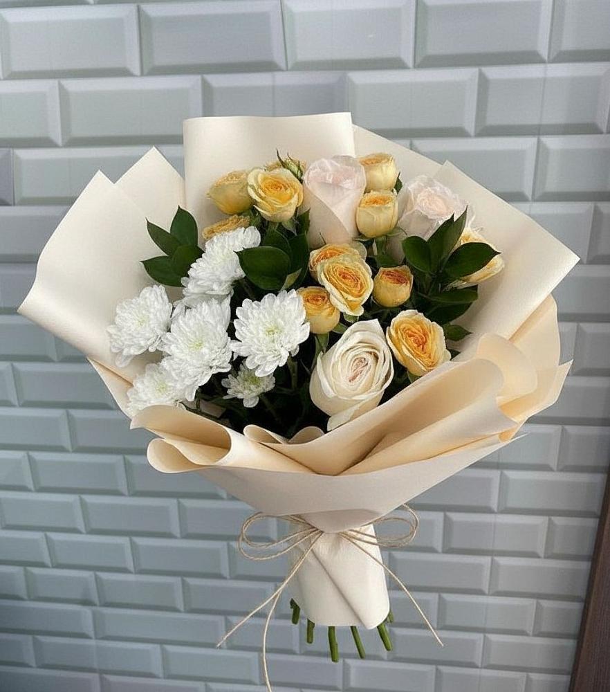 Букет цветов из: Розы и Хризантемы в Мисайлово