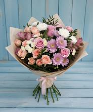 Букет цветов из:  Хризантемы, Розы и Альстромерии в Мисайлово