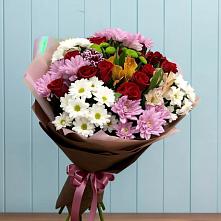 Букет цветов из:  Розы, Хризантемы и Альстромерии в Мисайлово