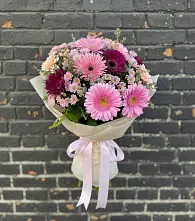 Букет цветов из:  Герберы и Хризантемы в Мисайлово