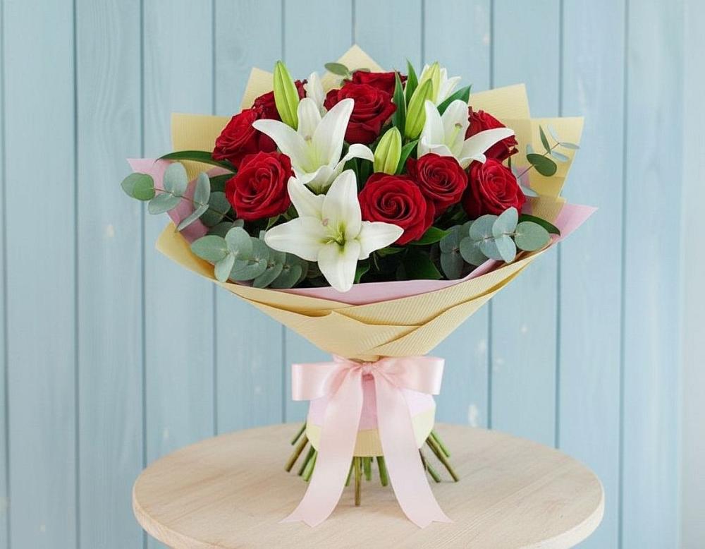 Букет цветов из: Лилии и Розы в Мисайлово